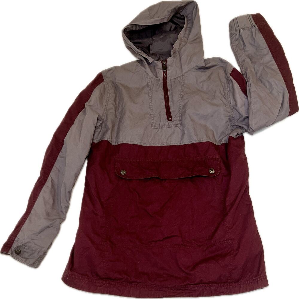 Dravus Men's Cotton Windbreaker Pouch Pocket Gorpcore Side Zip Hooded Size Large